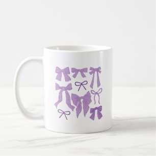 紫色のお洒落弓 コーヒーマグカップ