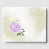 紫色のお花と緑の葉の幾何学模様 ゲストブック (裏面)
