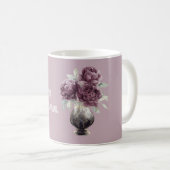 紫色のお花の花瓶 コーヒーマグカップ (正面右)
