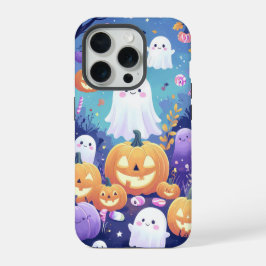 紫色のかわいいハロウィーンiPhone / iPadケース iPhone 15 Proケース