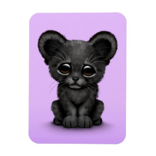紫色のかわいいベビーのブラックパンサーカブス マグネット