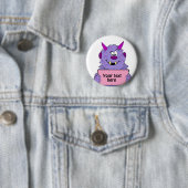 紫色のかわいいモンスターのカスタマイズ可能なテンプレート 缶バッジ (インサイチュ)