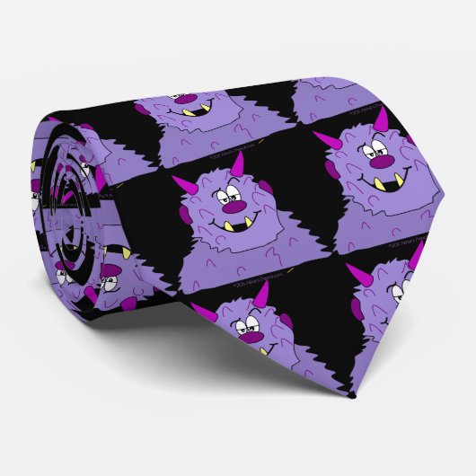 紫色のかわいいモンスターの男性へおもしろいなノベルティのタイ ネクタイ (ロール)
