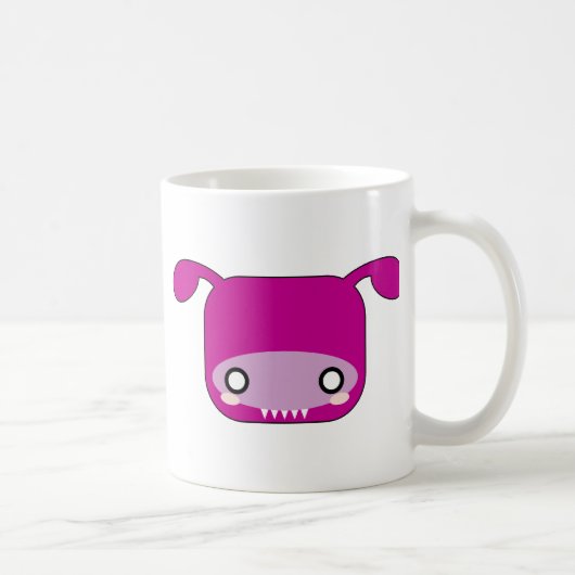 紫色のかわいいモンスター コーヒーマグカップ (右)