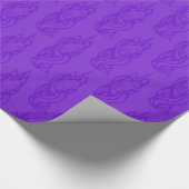 紫色のかわいいユニコーン柄マジカル ラッピングペーパー (角)