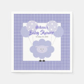 紫色のかわいい甘いラムモダンシンプル赤ちゃんシャワー スタンダードカクテルナプキン (正面)
