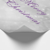 紫色のかわいらし光沢のあるクリスマスボードブルのグラフィック ラッピングペーパー (角)