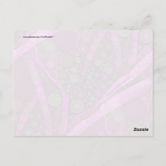 紫色のかわいらし抽象芸術同心円モザイク ポストカード (裏面)