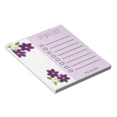 紫色のかわいらし花が並んでリストのメモ帳 ノートパッド (アングル)