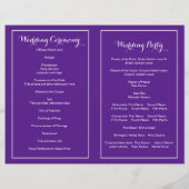 紫色のきらめく結婚式のプログラム (裏面)