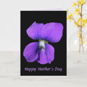紫色のすみれ色の母の日 カード (黄色い花)