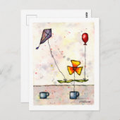 紫色のたこ花はがき ポストカード (正面/裏面)