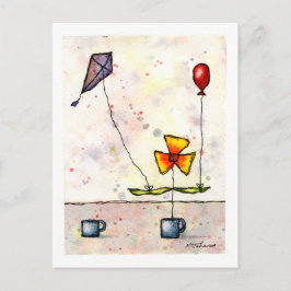 紫色のたこ花はがき ポストカード