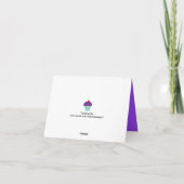 紫色のつや消しのバニラさくらんぼのカップケーキは感謝していしています サンキューカード (裏面)