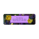 紫色のとげのあるナシのサボテンで黄色い花 ラベル (正面)