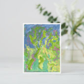 紫色のはがき付きの幻想的な森 ポストカード (スタンド正面)