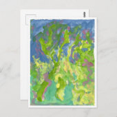 紫色のはがき付きの幻想的な森 ポストカード (正面/裏面)