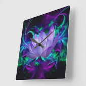 紫色のはすの花および意味 スクエア壁時計 (傾斜)