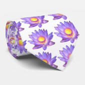 紫色のはすの花のタイ ネクタイ (ロール)