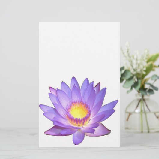 紫色のはすの花の文房具 便箋 (スタンド正面)