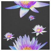 紫色のはすの花パターン ファブリック (見本)