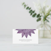 紫色のはすの花|の花の水彩画 名刺 (スタンド正面)