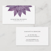 紫色のはすの花|の花の水彩画 名刺 (正面/裏面)