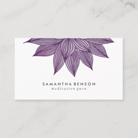 紫色のはすの花|の花の水彩画 名刺 (正面)