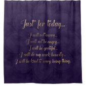 紫色のはすの霊気の主義の金ゴールド シャワーカーテン (正面)