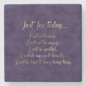 紫色のはすの霊気の主義の金ゴールド ストーンコースター (正面)