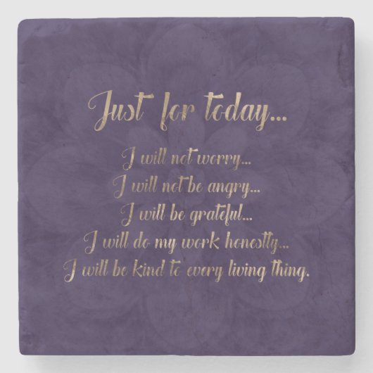 紫色のはすの霊気の主義の金ゴールド ストーンコースター (正面)