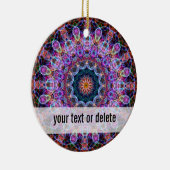 紫色のはす万華鏡のように千変万化するパターン セラミックオーナメント (右)