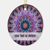 紫色のはす万華鏡のように千変万化するパターン セラミックオーナメント (左)
