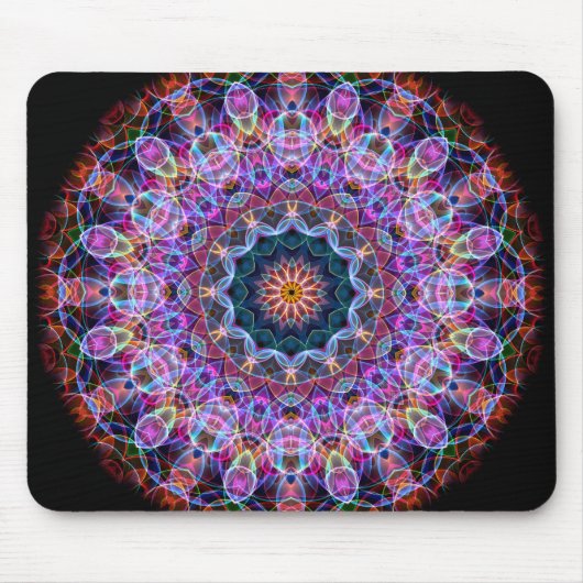 紫色のはす万華鏡のように千変万化するパターン マウスパッド (正面)
