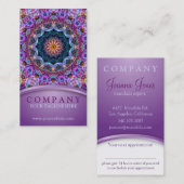 紫色のはす曼荼羅のアポイントメントカード 予約カード (正面/裏面)