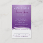 紫色のはす曼荼羅のアポイントメントカード 予約カード (裏面)