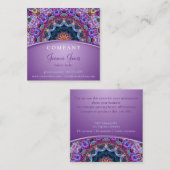 紫色のはす曼荼羅の正方形 スクエア名刺 (正面/裏面)