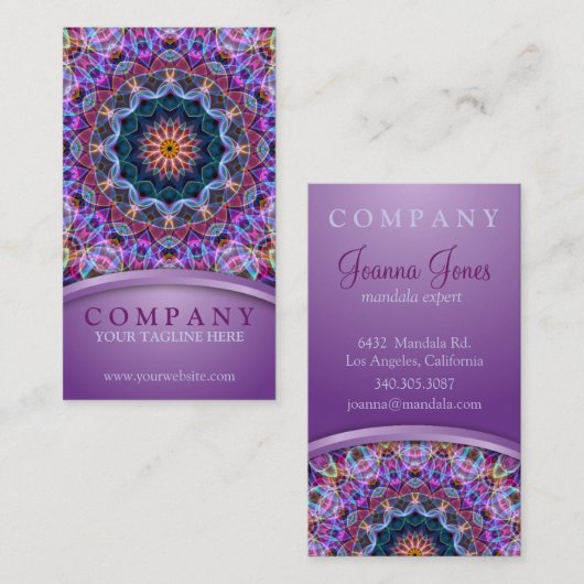 紫色のはす曼荼羅 名刺 (正面/裏面)