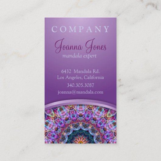 紫色のはす曼荼羅 名刺 (裏面)