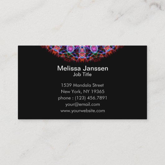 紫色のはす-曼荼羅 名刺 (裏面)