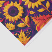 紫色のひまわりトリオ、秋用の花 薄葉紙 (詳細)