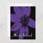 紫色のひまわり新住所フローラ絵葉書 案内ポストカード (正面/裏面)