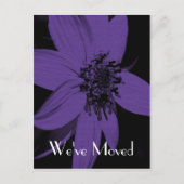 紫色のひまわり新住所フローラ絵葉書 案内ポストカード (正面)