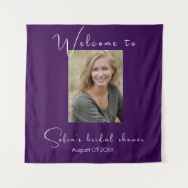 紫色のひまわり水彩写真ブライダルシャワー タペストリー