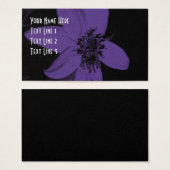 紫色のひまわり花芸術名刺 (正面&裏面)