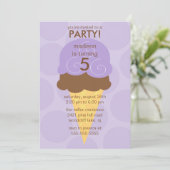 紫色のアイスクリームコーンの誕生日の招待状 招待状 (スタンド正面)