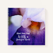 紫色のアイリスと感謝の引用文 ノートブック (正面)