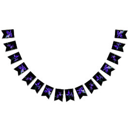 紫色のアイリスのバンティングフラグ バンティングフラッグ