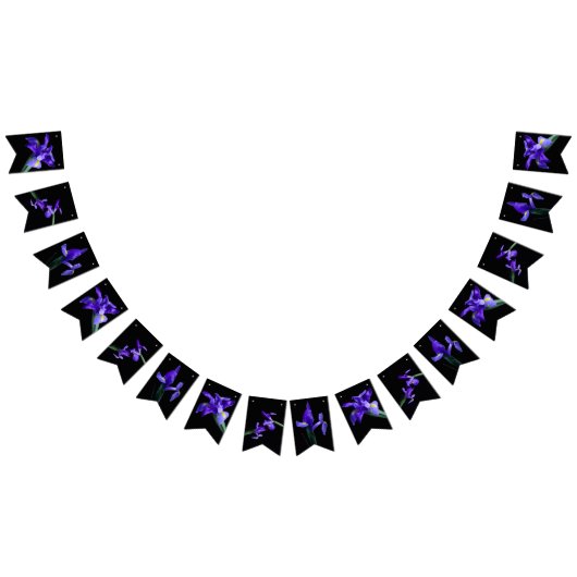 紫色のアイリスのバンティングフラグ バンティングフラッグ (全)