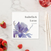 紫色のアイリスの水の結婚色 スタンダードカクテルナプキン (インサイチュ)